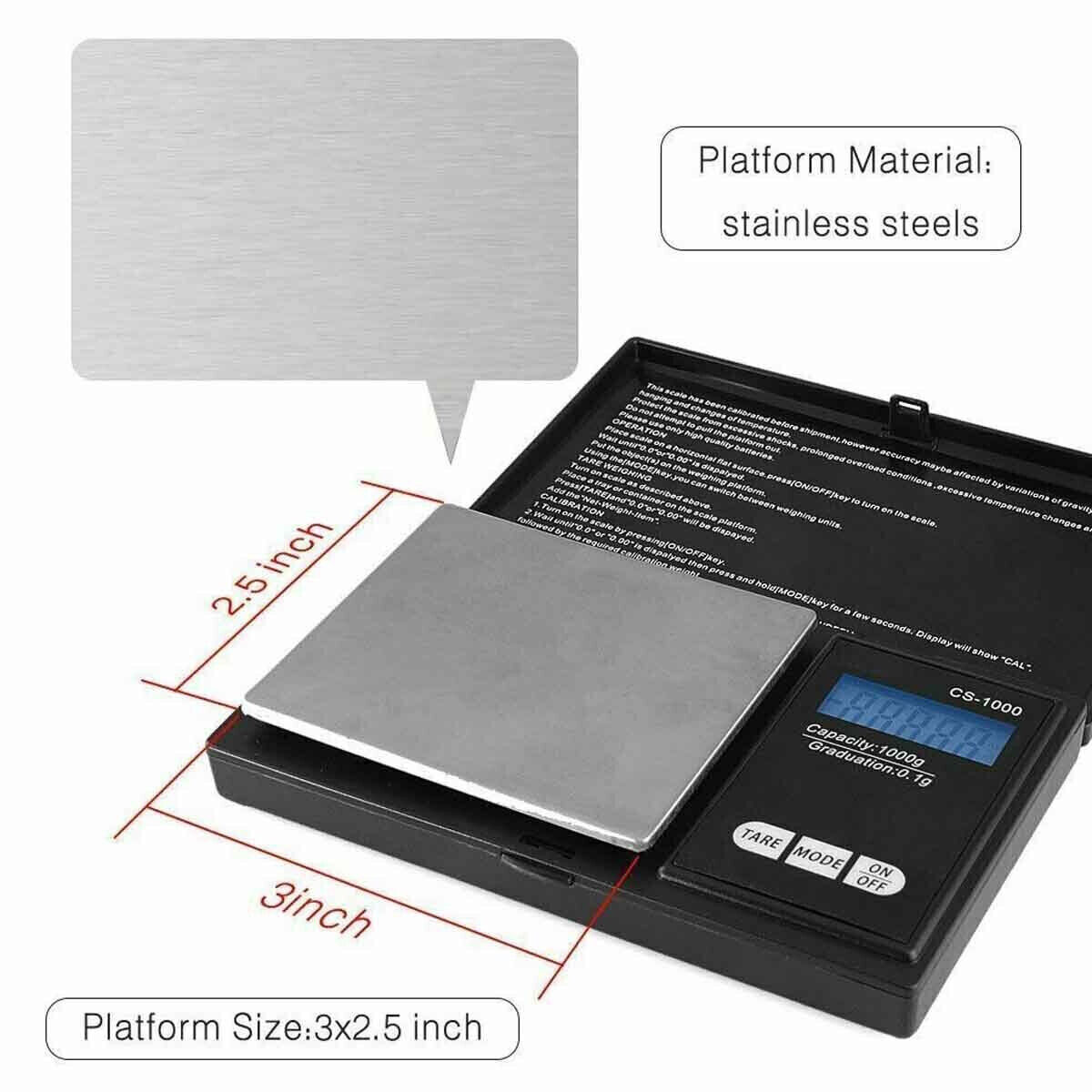 Great Choice Products Digital Scale 1000G X 0.1G Jewelry Gold Silver Coin Gram Pocket Size Herb Grain