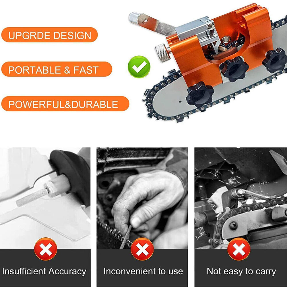 Great Choice Products Hand Cranked Chain Saw Sharpener Portable Lumberjack Chain Saw Sharpening Tool