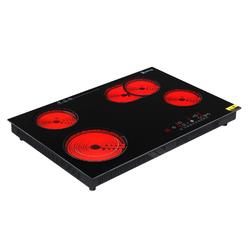 Great Choice Products 30'' Electric Stove Top Cooktop 9 Power Levels Built-In 4 Burner Touch Fast Heat