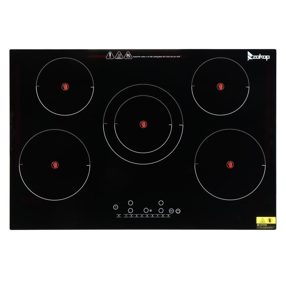 Great Choice Products Built-In Electric Stove Top Sensor Touch 30'' 7600W Cooktop 5 Burner Timer