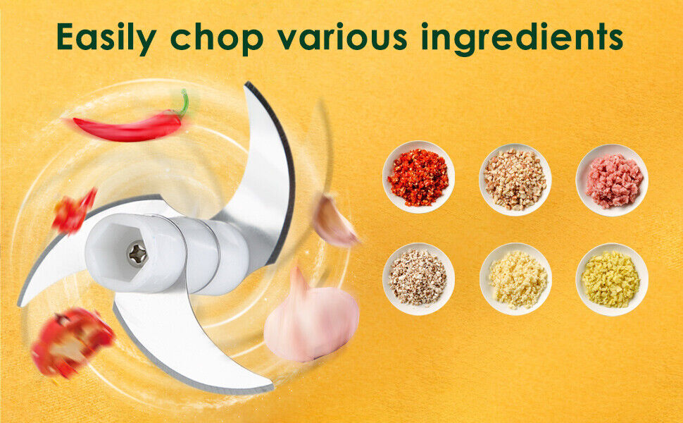 Great Choice Products 300Ml Electric Garlic Food Chopper Vegetable Chopper Grinder Blender Crusher