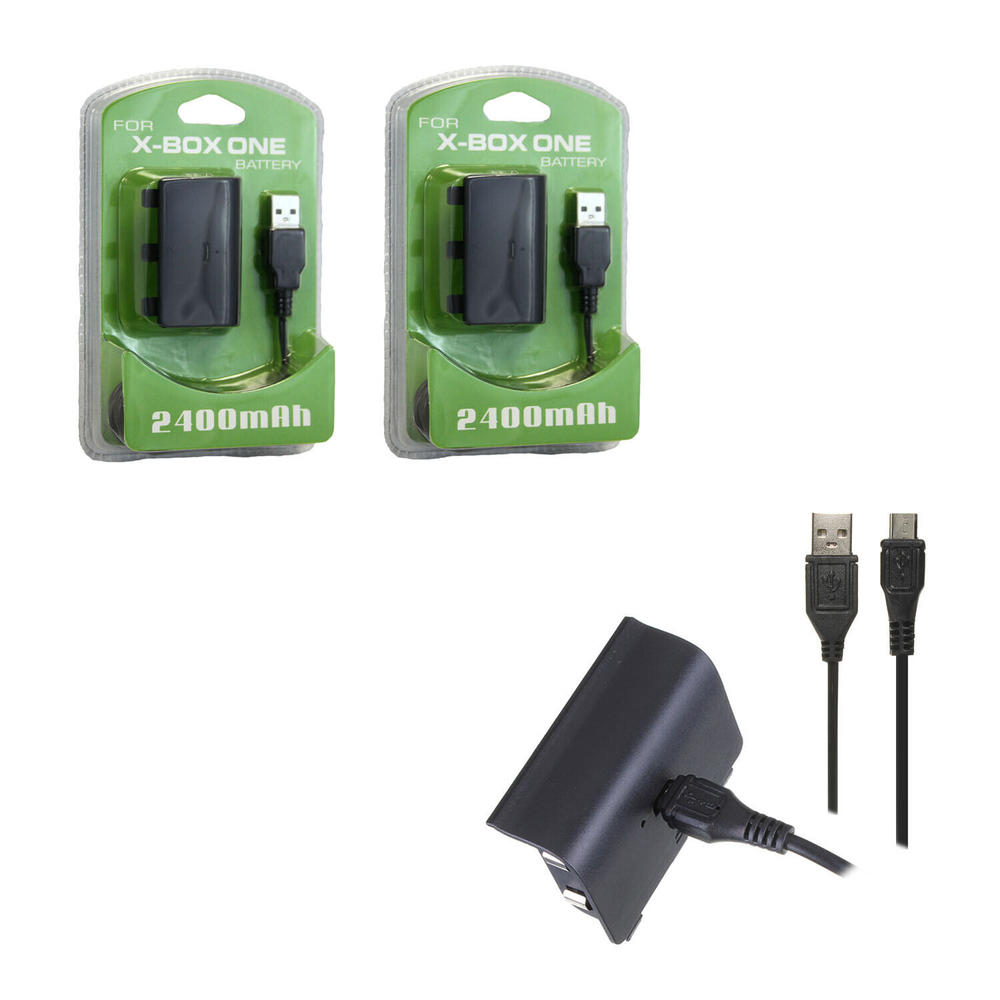 Great Choice Products 2 X Microsoft Xbox One Play And Charge Kit X2 New (Charging Cable Battery)