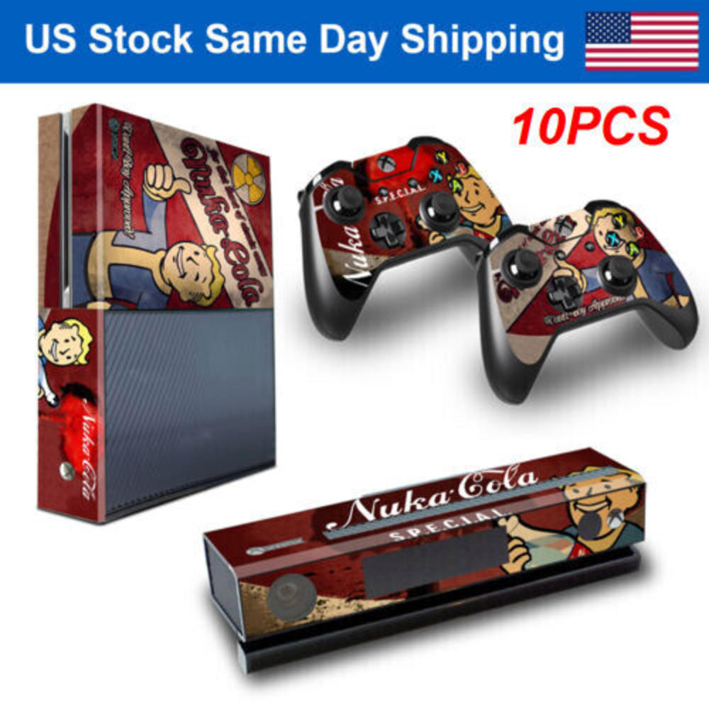 Great Choice Products 10Pcs Vinyl Decal Skin Set For Xbox One Console & 2 Controller Vault Boy Sticker