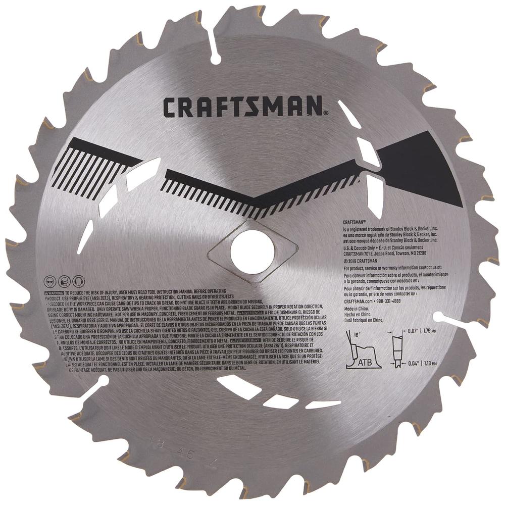 CRAFTSMAN 7-1/4-Inch Circular Saw Blade, 24-Tooth Carbide, 3-Pack (CMAS3725243)