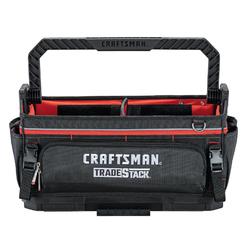 CRAFTSMAN TRADESTACK System Zippered Tool Tote, 22.375-in.,Polyester, Black/Red (CMST21451)