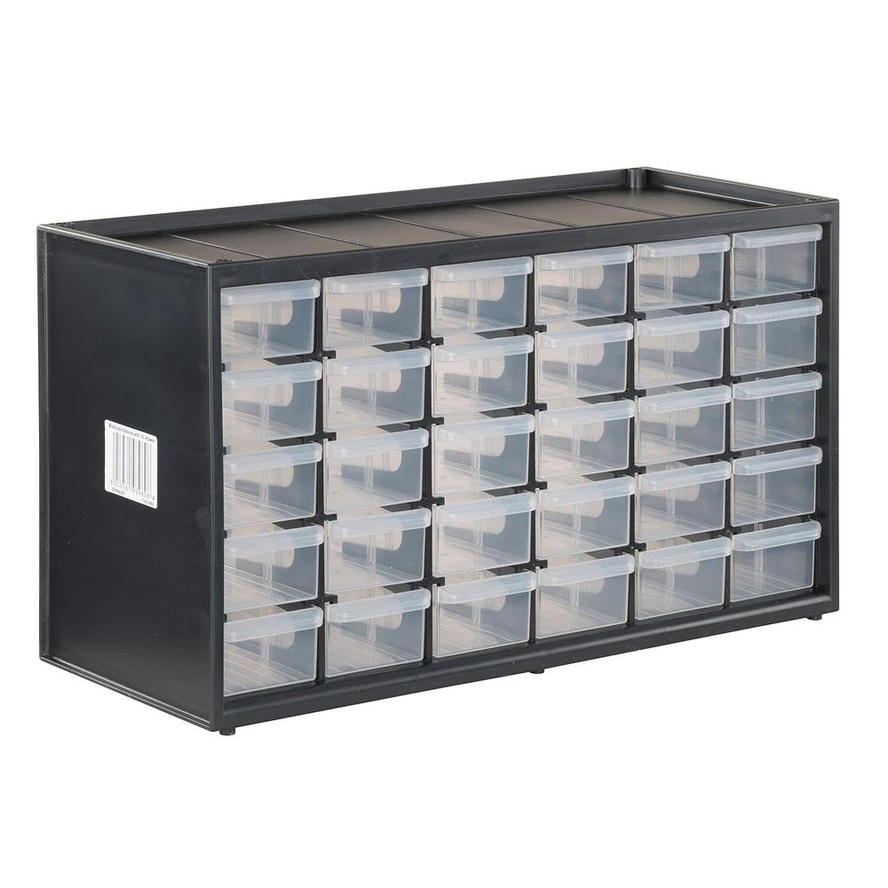 CRAFTSMAN Storage Organizer, 30 Small Drawer Modular Storage System, Easily Stackable (CMST40730),Black,White
