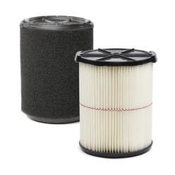 CRAFTSMAN CMXZVBE38779 Red Stripe General Purpose Wet/Dry Vac Replacement Filter and Wet Application Filter for 5 to 20 Ga…