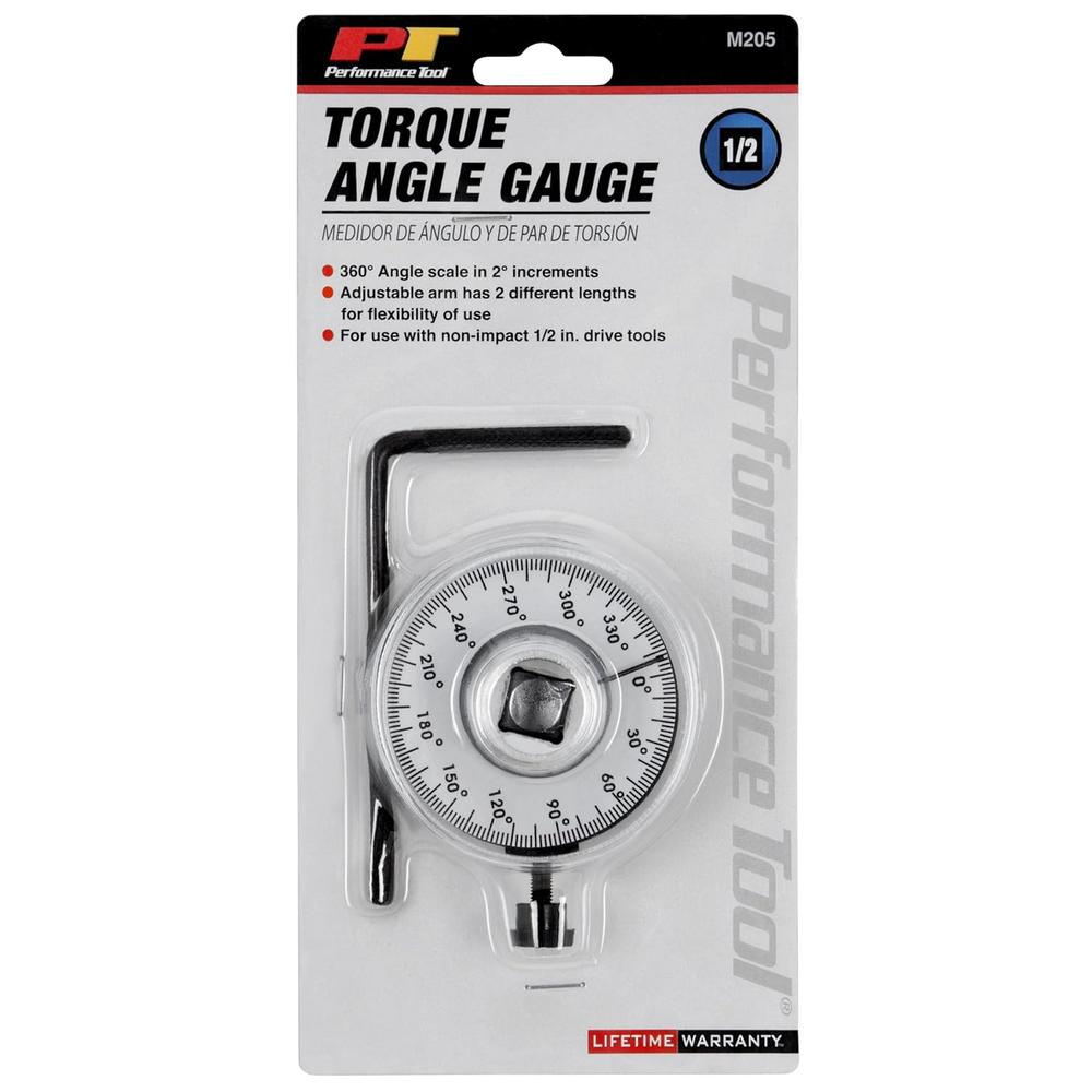 Performance Tool M205 1/2Inch Torque Angle Gauge Tool, 360 Degree