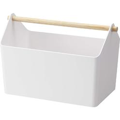 Yamazaki Home Storage Organizer/Cleaning Caddy/Storage Basket with Handle, Plastic + Wood, No Assembly Req, (3465)