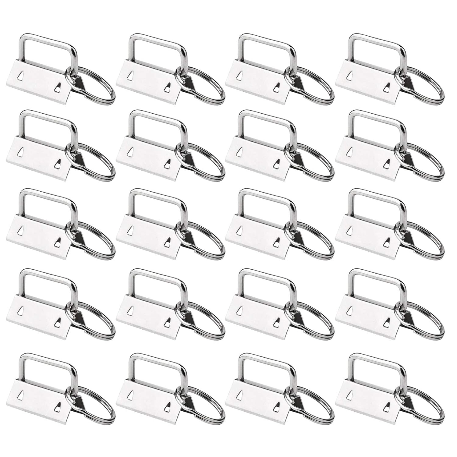 Great Choice Products 50 Sets Key Fob Hardware Key Fob Keychain Wristlet With Split Ring 0.8 Inch
