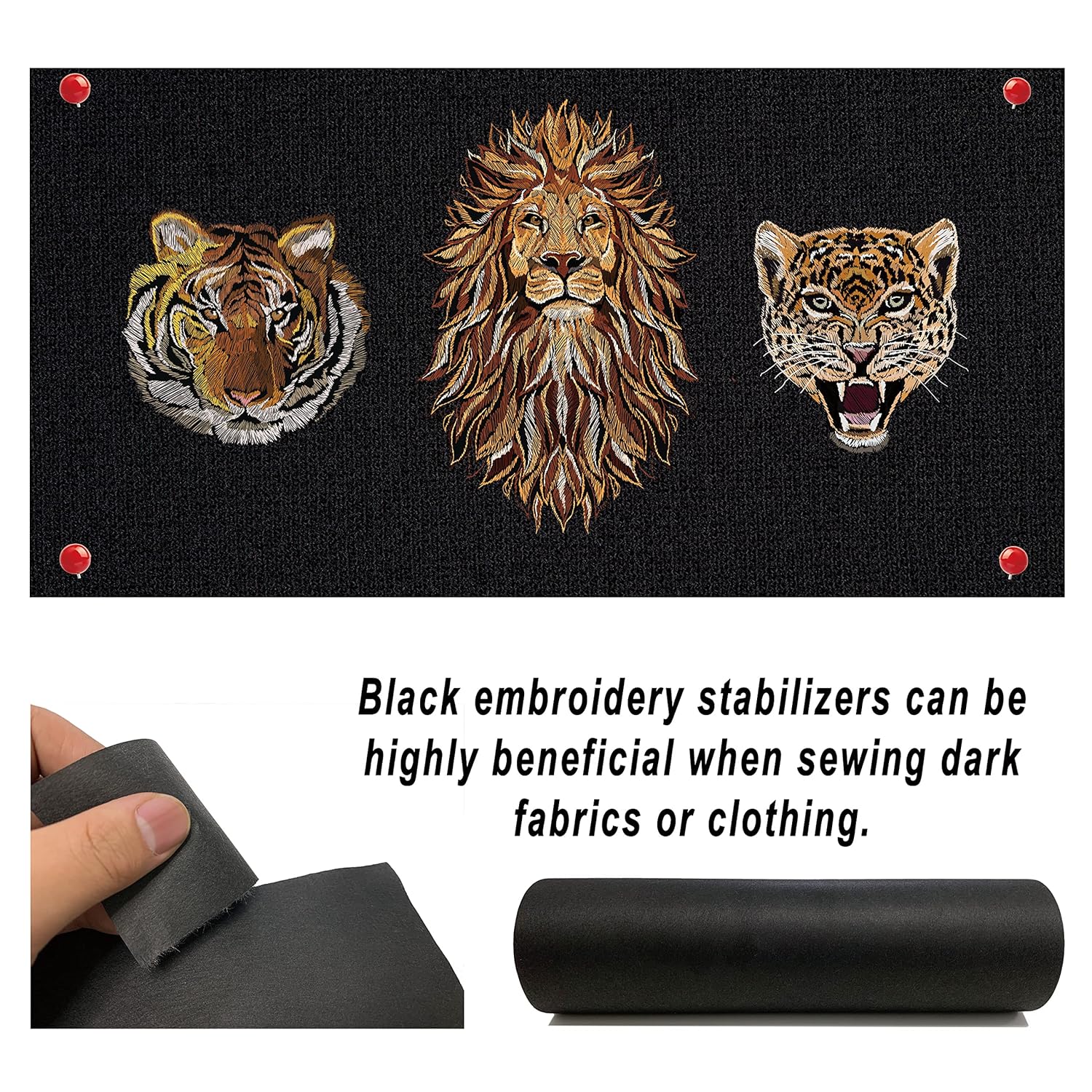 Great Choice Products Black Tear Away Machine Embroidery Stabilizer Backing 12" X 25 Yard Roll 1.8 O.Z.