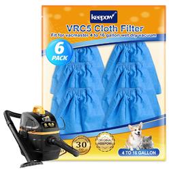 Great Choice Products Vrc5 Cloth Filter Bags For Vacmaster 4 To 16 Gallon Wet/Dry Vacuums Vbv1210 Vjc507P, 6 Pack