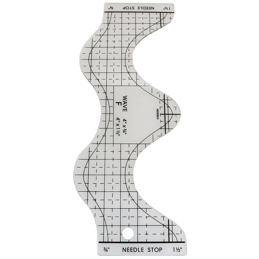 Great Choice Products Wave Ruler Clear Acrylic Wave Edge Quilting Ruler ...