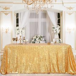 Great Choice Products Sparkly Drape Tablecloth Gold Tablecloth Sequin Fabric Tablecloth For Ceremony Party Halloween 50X80 Inch