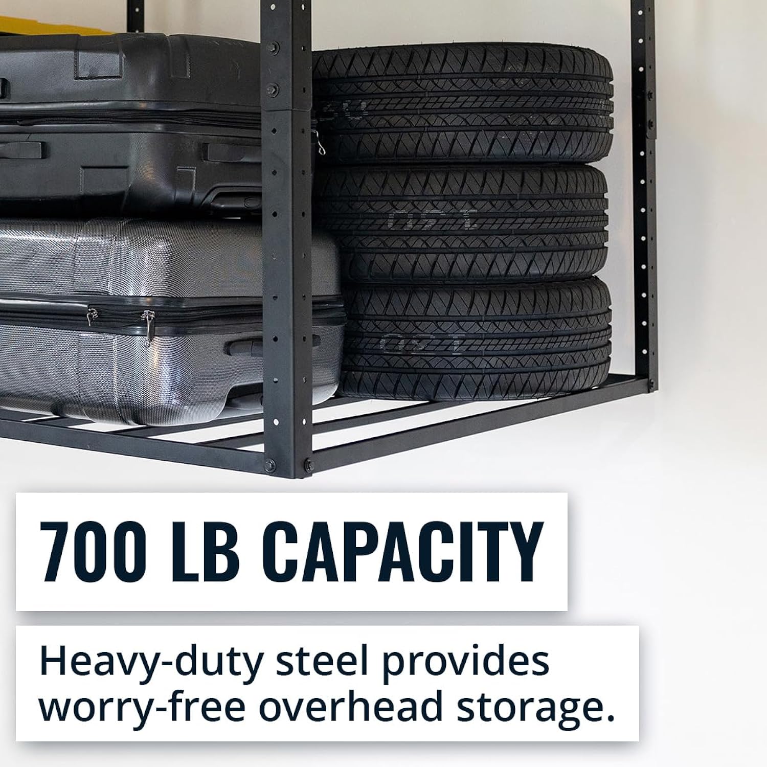 Great Choice Products 4 X 8 Garage Storage Rack, Ceiling Shelf Overhead Organization, Heavy Duty Steel Platform Holds 700 Lbs, 96 In. X 48 In. X…