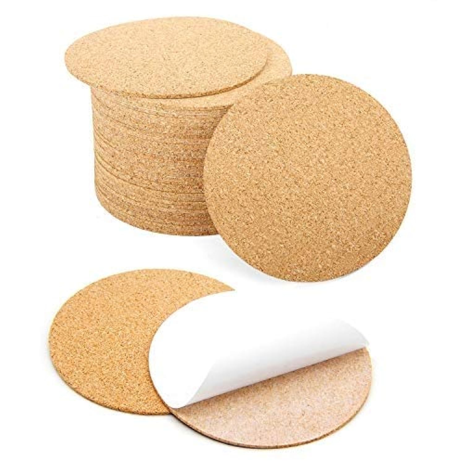 Great Choice Products 36 Pcs Self-Adhesive Cork Round For Diy Coasters, 4"X 4" Cork Circle, Cork Tiles, Cork Mat, Cork Sheets With Strong Adhesi…