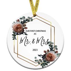 Great Choice Products 2023 Our First Christmas As Mr & Mrs 1St Christmas Ornament Wedding Gift Newlywed Gift First Christmas Ornament Bridal Sho?