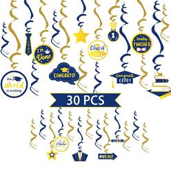 Great Choice Products 30Pcs Graduations Swirls Streamers - Congrats Grad Hanging Swirl Supplies, Graduation Party Foil Hanging Swirls Streamers …