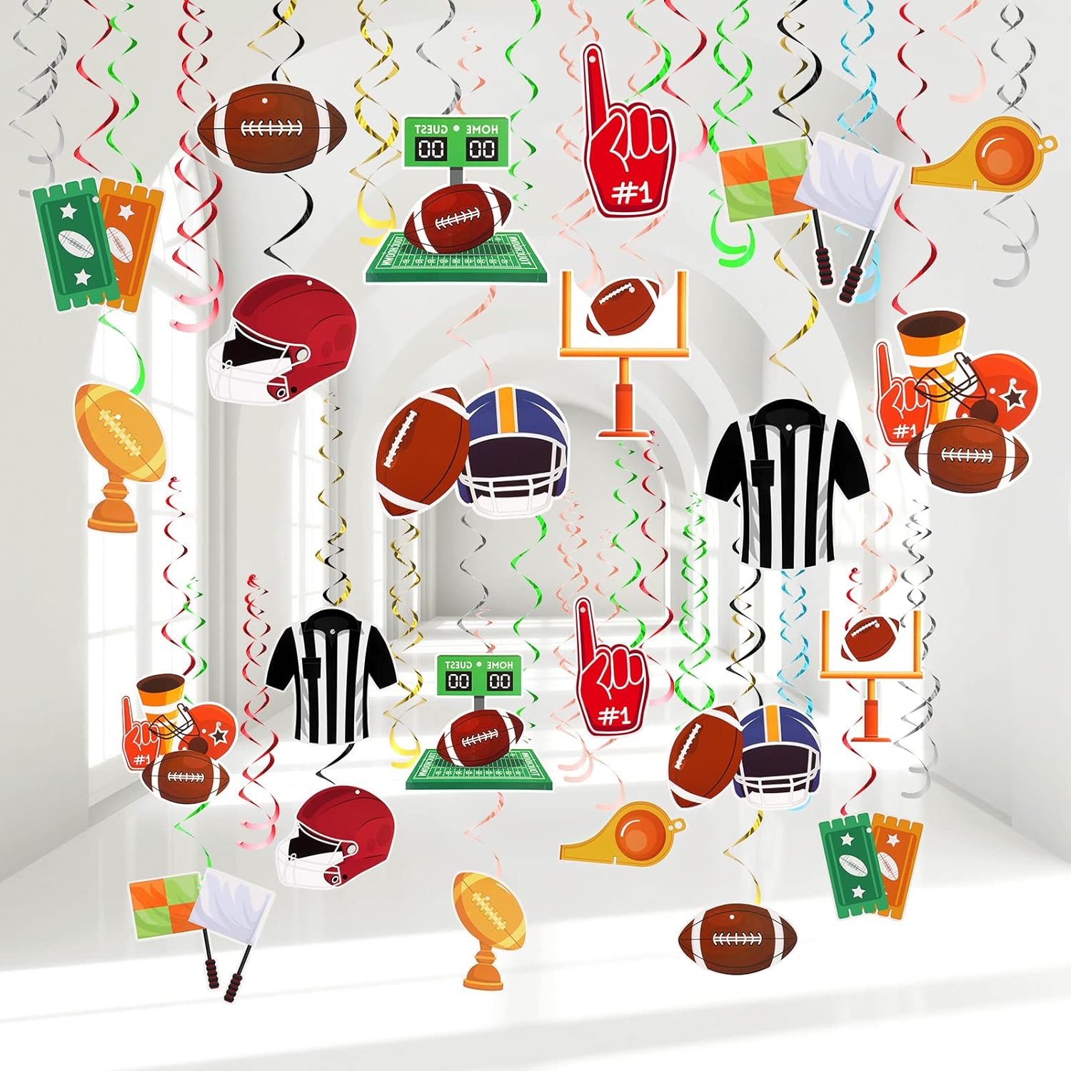 Great Choice Products 36 Pcs Football Hanging Swirl Sports Party Decorations Football Ceiling Decorations Football Theme Party Favors For Sport …