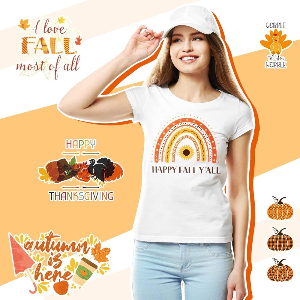 Great Choice Products 50+ Patterns Iron On Vinyl Patches Fall Htv Fall Shirt Iron On Thanksgiving Heat Transfer Vinyl Iron On Decals For T-Shirt…