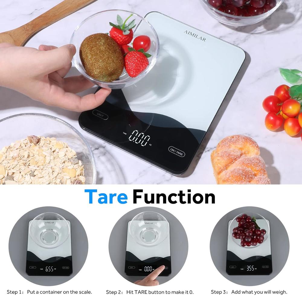 Great Choice Products Chargeable Digital Kitchen Food Scale - Led Display 22Lb Food Weight Scales For Baking Cooking Usb C Rechargeable Ounces A…