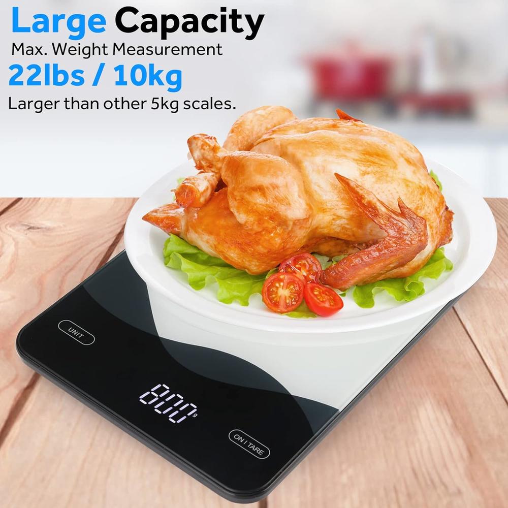 Great Choice Products Chargeable Digital Kitchen Food Scale - Led Display 22Lb Food Weight Scales For Baking Cooking Usb C Rechargeable Ounces A…