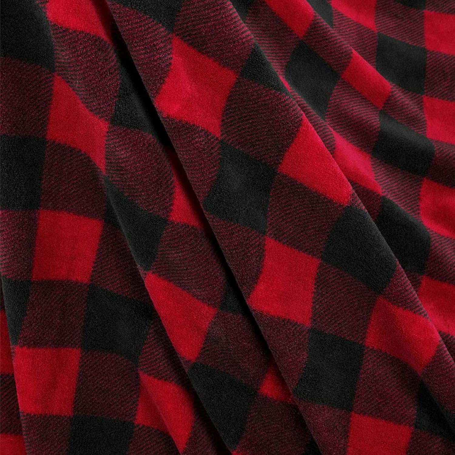 Great Choice Products Buffalo Plaid Throw Blanket For Sofa Couch | Soft Flannel Fleece Red Black Checker Plaid Pattern Decorative Throw | Warm C…