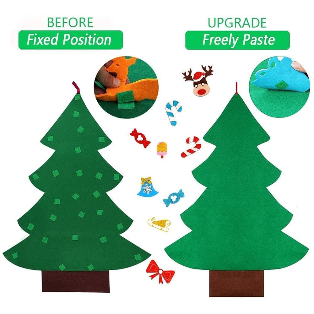 Great Choice Products Diy Felt Christmas Tree For Kids, 3Ft Christmas Decorations For Toddlers With 30Pcs Glitter Ornaments, Felt Xmas Tree For …