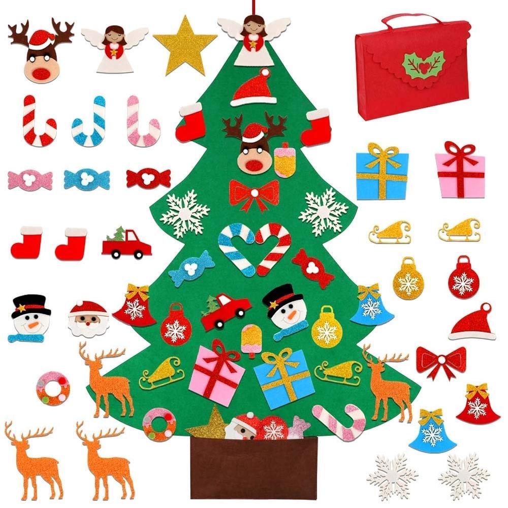 Great Choice Products Diy Felt Christmas Tree For Kids, 3Ft Christmas Decorations For Toddlers With 30Pcs Glitter Ornaments, Felt Xmas Tree For …