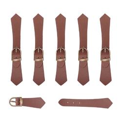 Great Choice Products 6 Sets Leather Sew-On Toggles Closures Brown Pu Leather Snap Toggle Sew On Duffle Jacket Buckle Metal Leather Clasp Fasten…