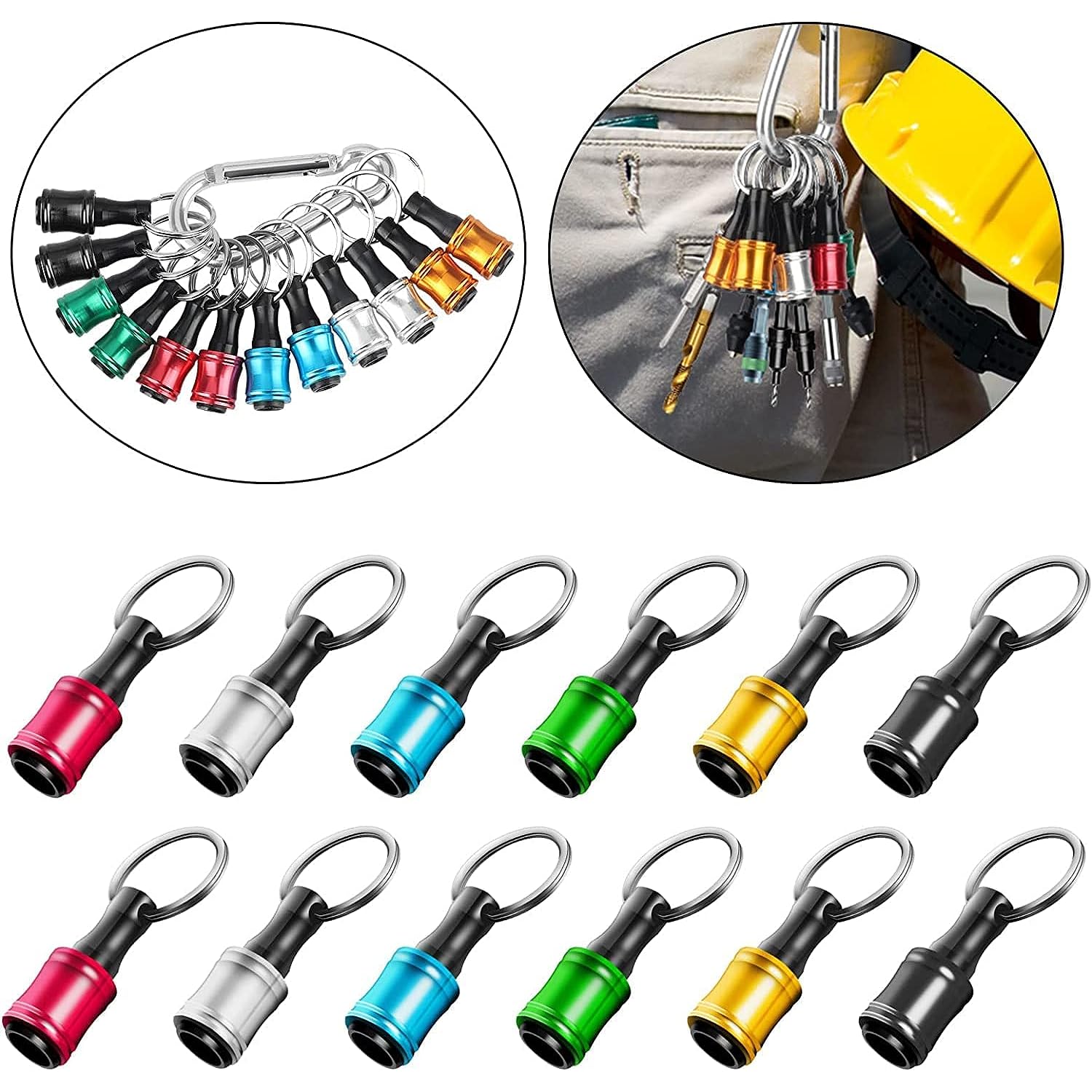 Great Choice Products 12Pcs 1/4 Inch Hex Shank Screwdriver Bits Holder Extension Bar Keychain Screw Adapter Drill Fast Change Portable Hand-Held…