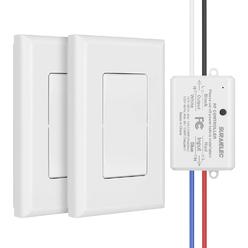 Great Choice Products 3 Way Wireless Light Switch, No Wiring, No Wifi, 100Ft Rf Range, Pre-Programmed, Expandable Wireless Wall Switch And Recei…