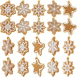 Great Choice Products 20 Pcs Christmas Gingerbread Snowflake Ornaments Mini Tree Hanging Decorations Silicone Christmas Ornaments Xmas Gingerbre?