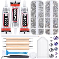 Great Choice Products B7000 Clear Glue Bedazzler Kit With Rhinestones, 4013Pcs Rhinestone Gems 3 Pcs 25 Ml B-7000 Adhesive Bead Glue Jewelry Kit…