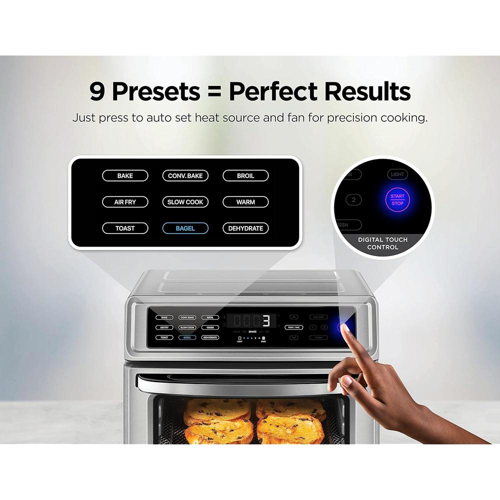 CHEFMAN Air Fryer Toaster Oven XL 20L, Healthy Cooking & User Friendly, Countertop Convection Bake & Broil, 9 Cooking Func…
