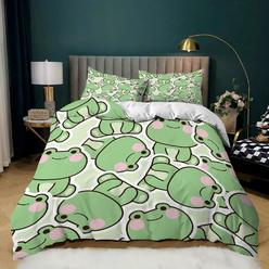Great Choice Products Frog Duvet Cover Set,Cartoon Frog Bedding Set Twin Size,Comforter Cover Set For Teens Boys Kids Girls,1 Quilt Cover 2 Pill…