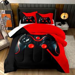 Great Choice Products Gamer Comforter Sets For Teen Boys, Gaming Bedding Sets Twin Set,Video Game Bedspread,Game Duvet,Gamepad Bed Set,Controlle…