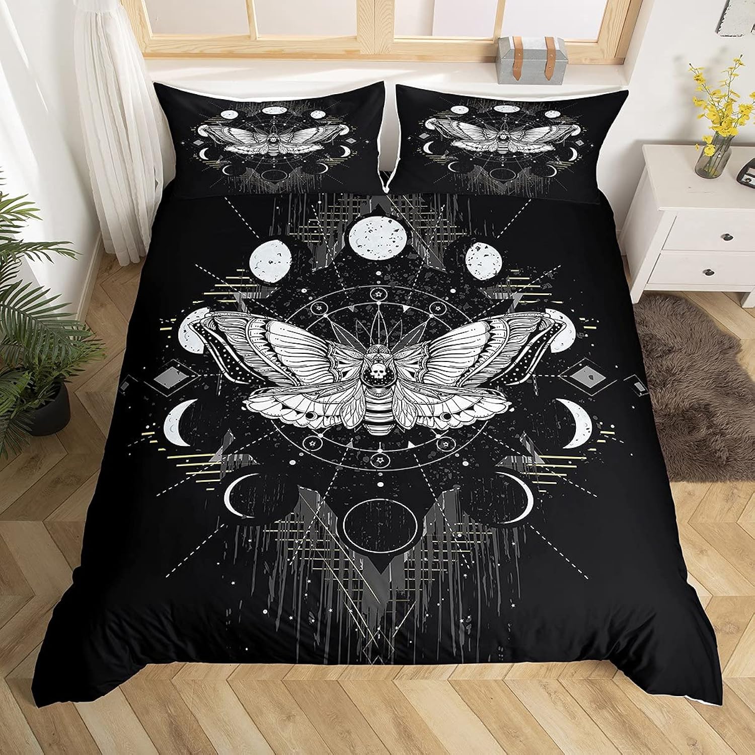 Great Choice Products Death Moth Duvet Cover Set Queen Size Galaxy 