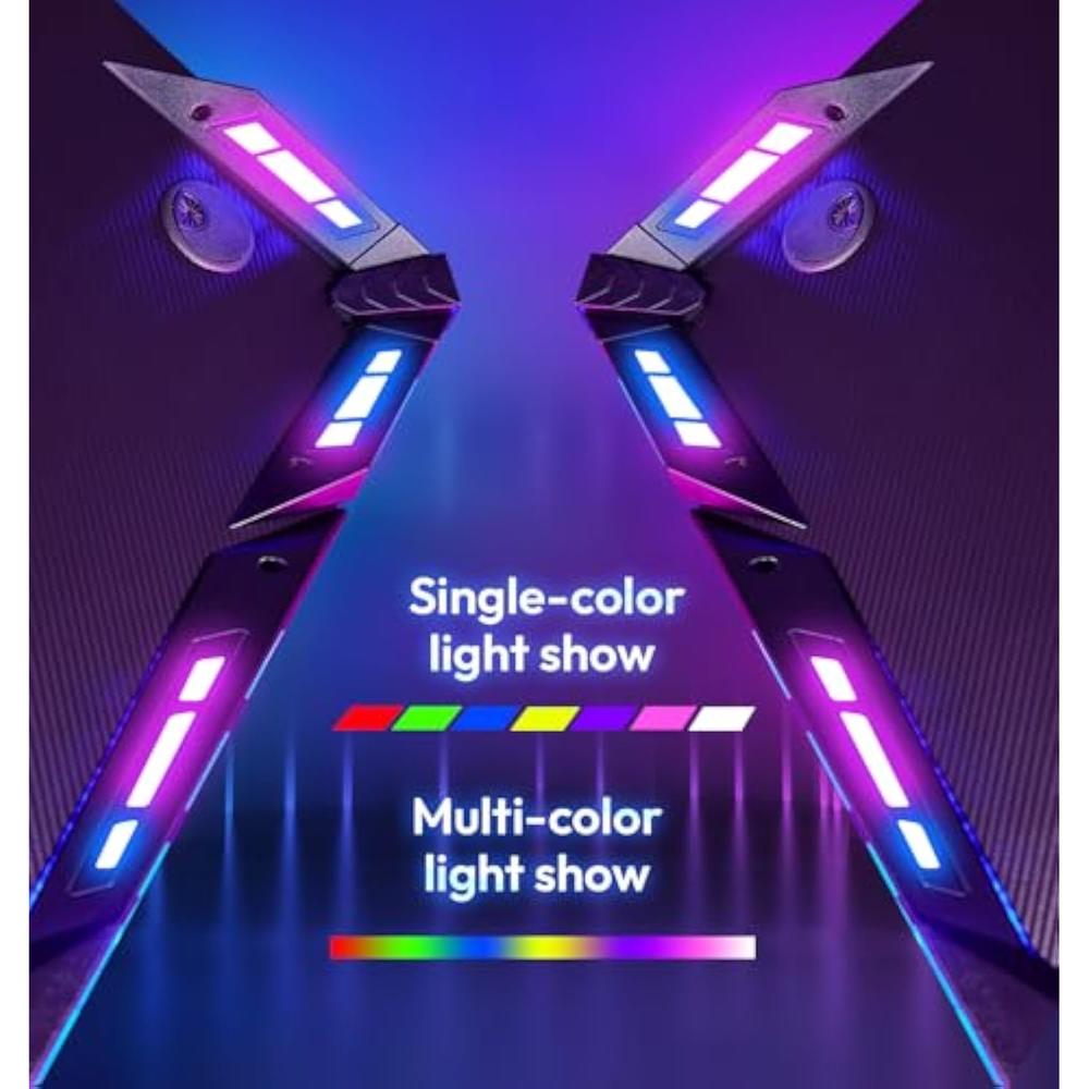 Great Choice Products Gaming Desk With Led Lights, Rgb Gaming Computer ...