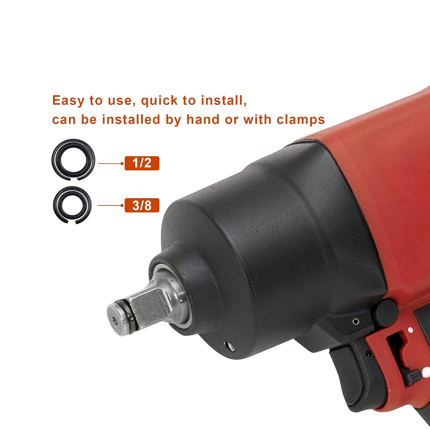 1/2" 3/8" Impact Wrench Retaining Socket Rings & With Ring Wrench O Ring For