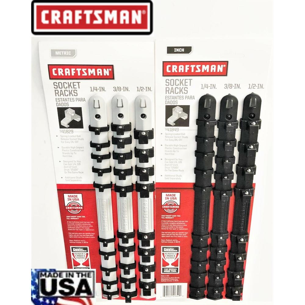 Craftsman Racks Craftsman 6pc CRAFTSMAN SOCKET HOLDER RAILS RACKS 1/4 3/8