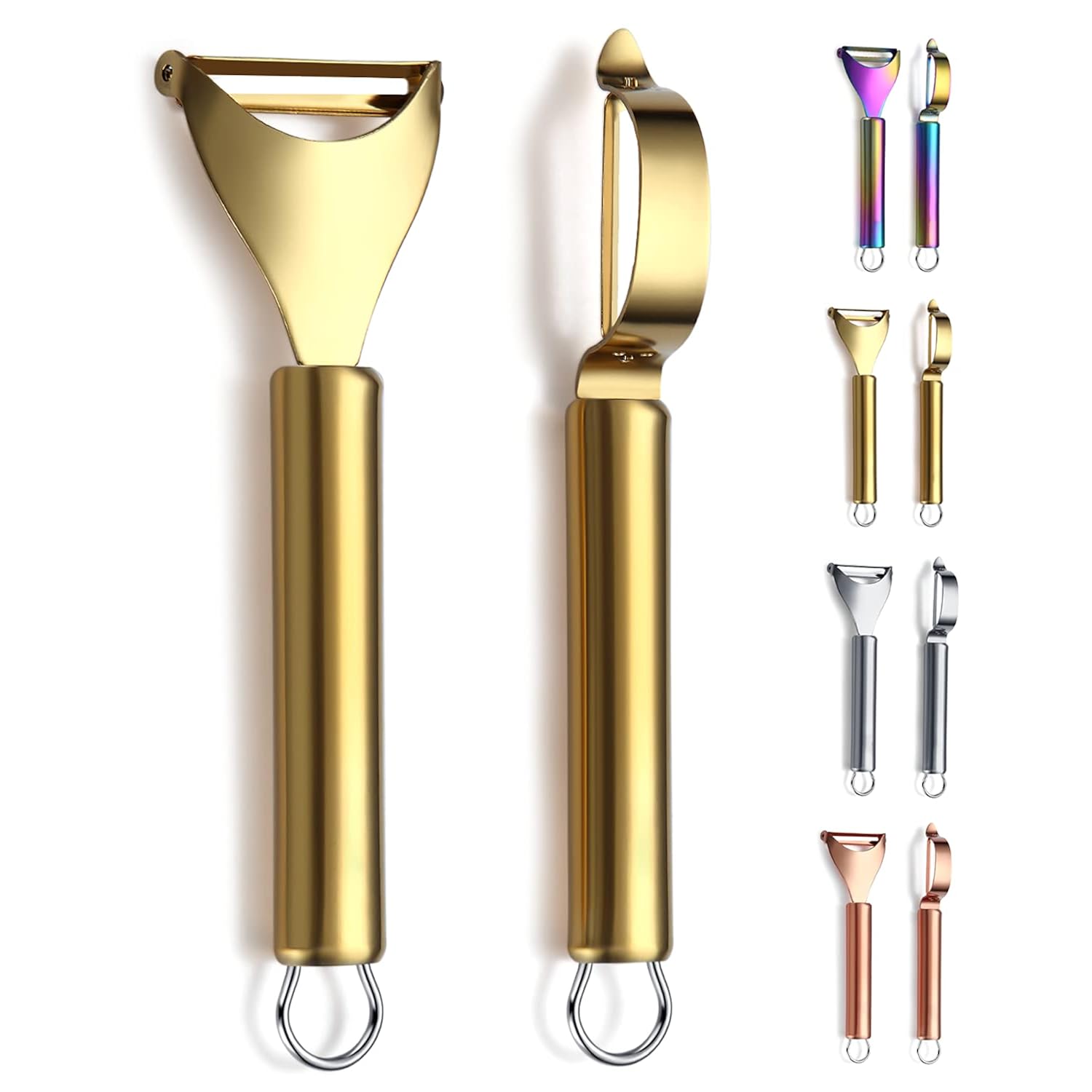 Great Choice Products Gold Potato Vegetable And Fruit Peelers For Kitchen, Titanium Gold Plating Stainless Steel Peelers,Sharp Blade And Ergon