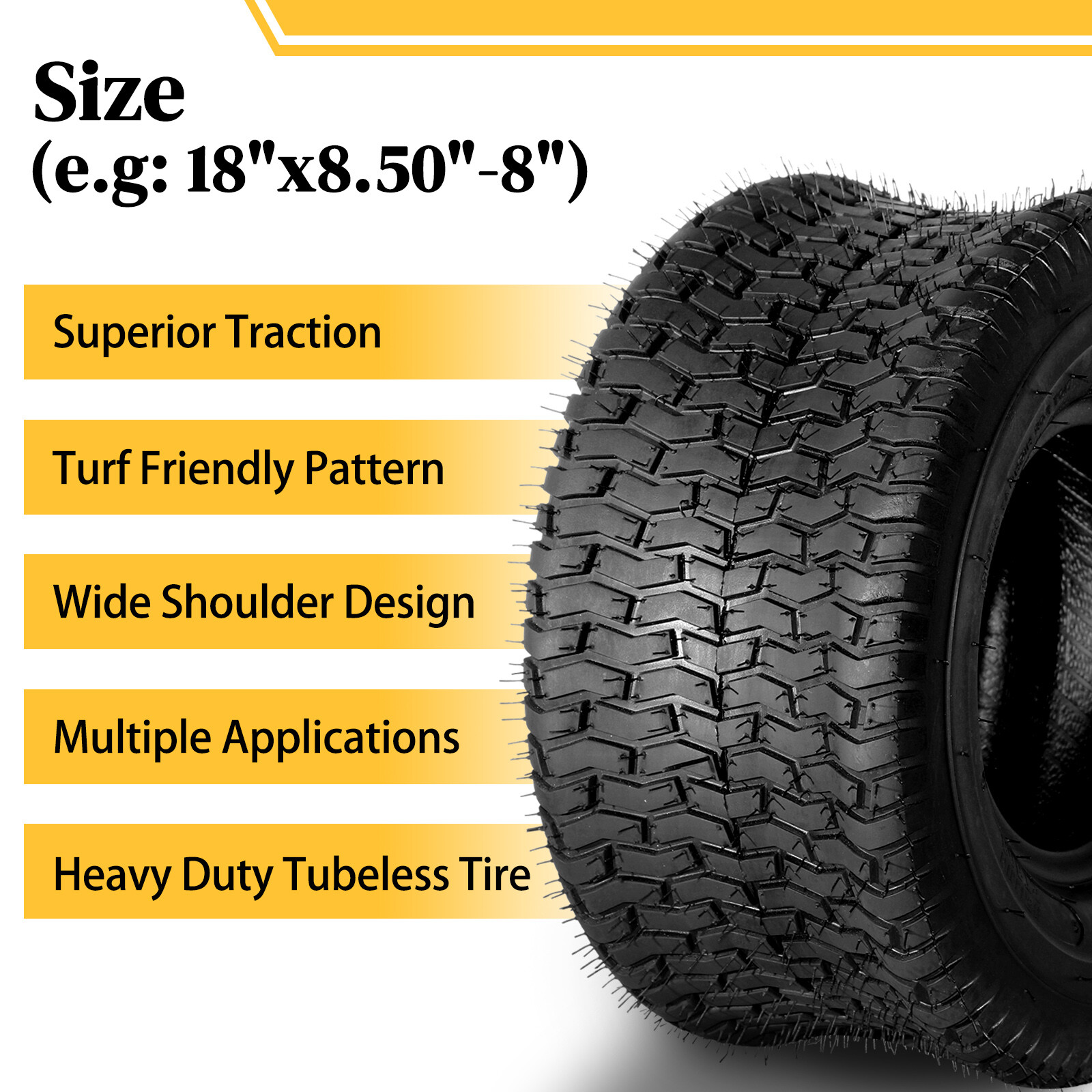 4-Ply 23x9.50-12 Lawn Mower Tires – Heavy Duty Tubeless Turf Tires For Tractors & Mowers