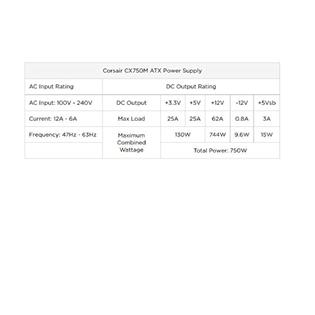Cp Na Corsair Cx Series 750 Watt 80 Bronze Certified Modular Power Supply