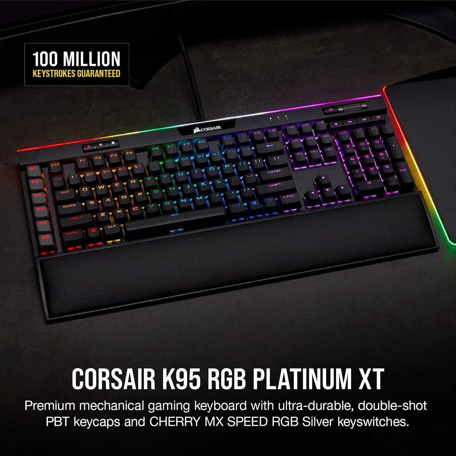 Ch Na Corsair K95 Rgb Platinum Xt Mechanical Gaming Keyboard Backlit Rgb Led Cherry Mx Speed Rgb Silver Black
