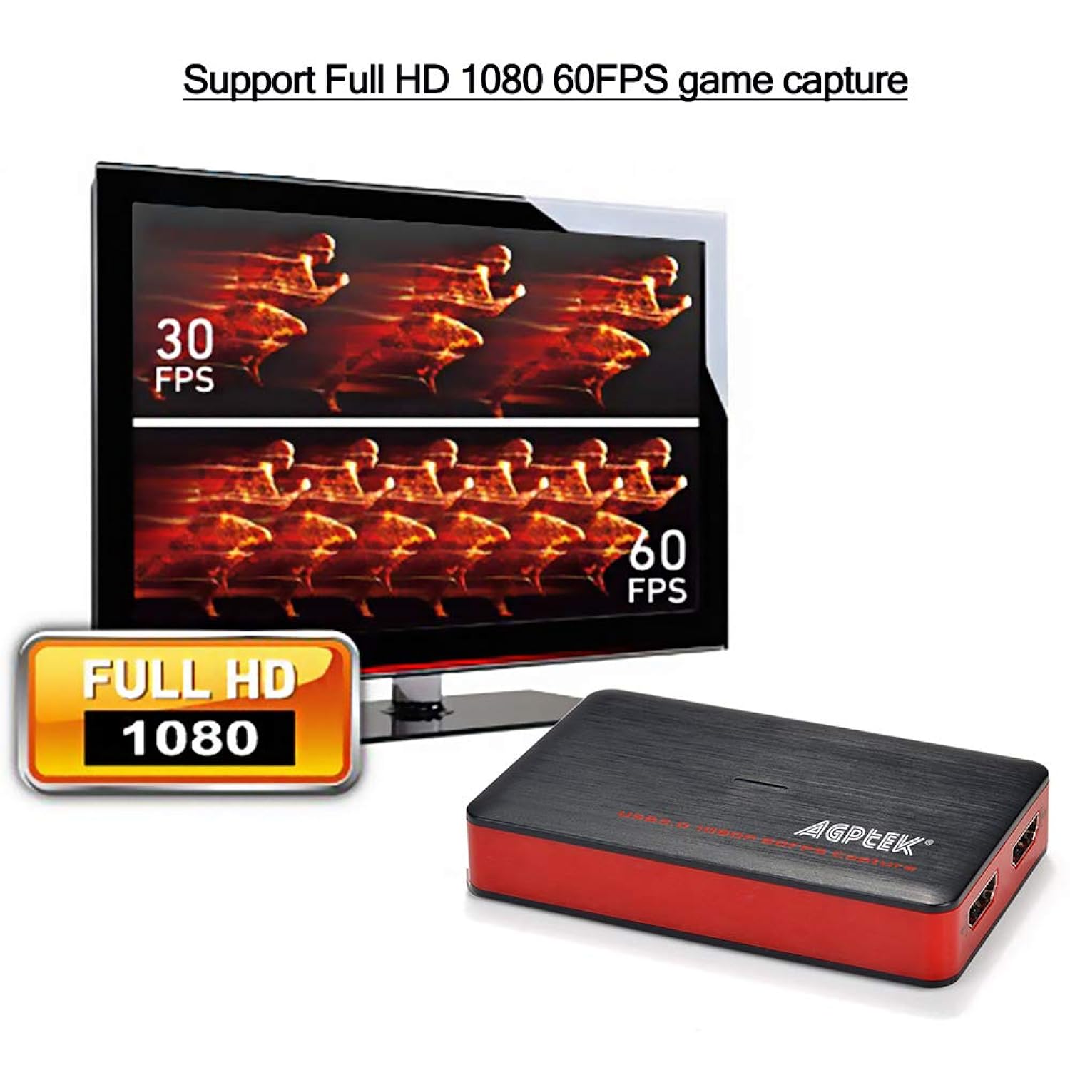 Agptek Vg0061 Ncfba Mypin Hdmi Game Capture Card Usb 3 0 Hd Video 1080p 60fps Live Streaming Game Recorder Device Compatible With Ps4 Xbox One