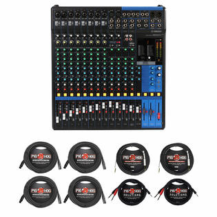Mg16xuk3 Yamaha Mg16xu 16 Input 6 Bus Mixer W Stereo Instrument And Mic Cables