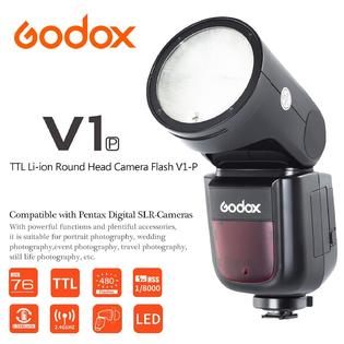 Godox GODOXV1-P GODOX V1-P Round Head Flash Speedlight for Pentax 76Ws