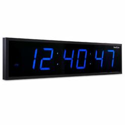 Dbtech Big Oversized Digital Led Calendar Clock With Day And Date Shelf Or Wall Mount