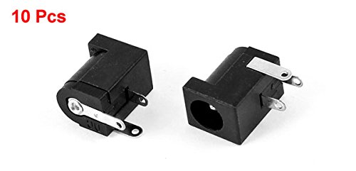 Uxcell Uxcell A15012900ux0190 10 Piece 3 Pin Pcb Mount 5 5x2 1 Mm Female Dc Power Jack Socket Connector Black